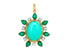 Pave Diamond & Chrysoprase With Emerald Flower Pendant, (DPL-2581)